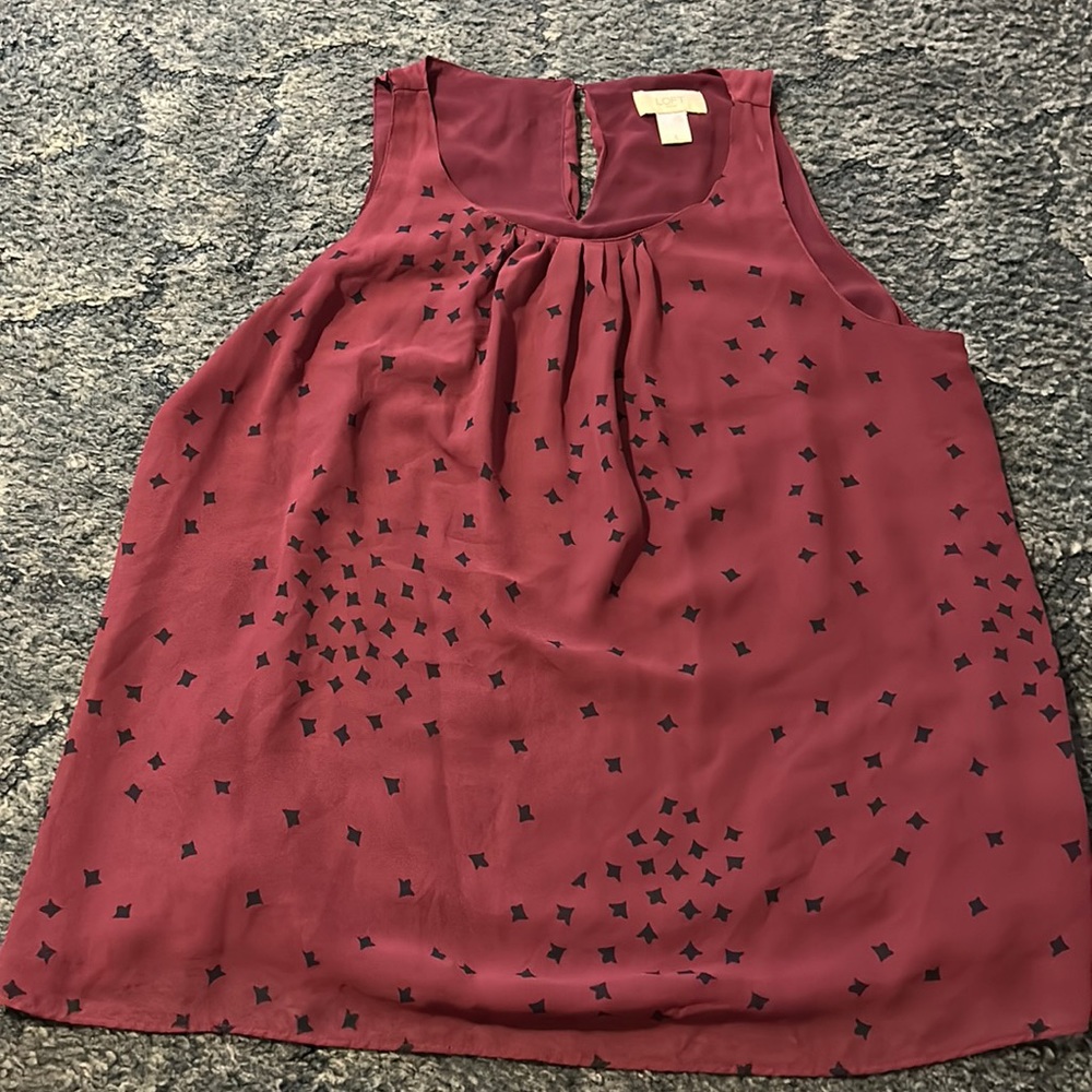 Purple and blue sleeveless top. Size large. Loft outlet.